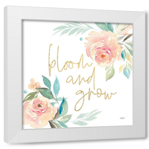 Watercolor Blossom V White Modern Wood Framed Art Print by Rice, Kristy