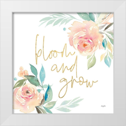 Watercolor Blossom V White Modern Wood Framed Art Print by Rice, Kristy