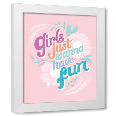 Girls I Pink White Modern Wood Framed Art Print by Graham, Gia