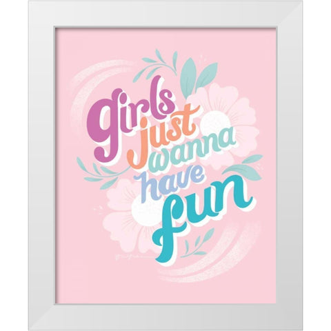Girls I Pink White Modern Wood Framed Art Print by Graham, Gia