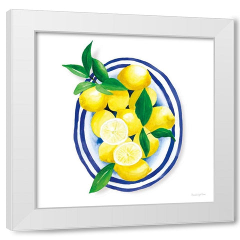 Spanish Lemons I White Modern Wood Framed Art Print by Charro, Mercedes Lopez