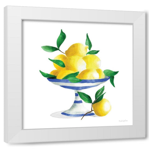 Spanish Lemons II White Modern Wood Framed Art Print by Charro, Mercedes Lopez