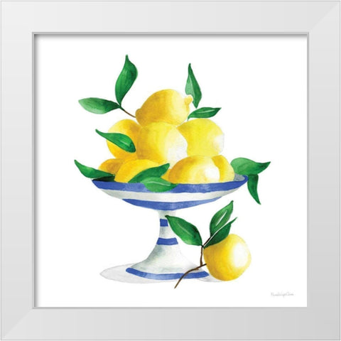 Spanish Lemons II White Modern Wood Framed Art Print by Charro, Mercedes Lopez