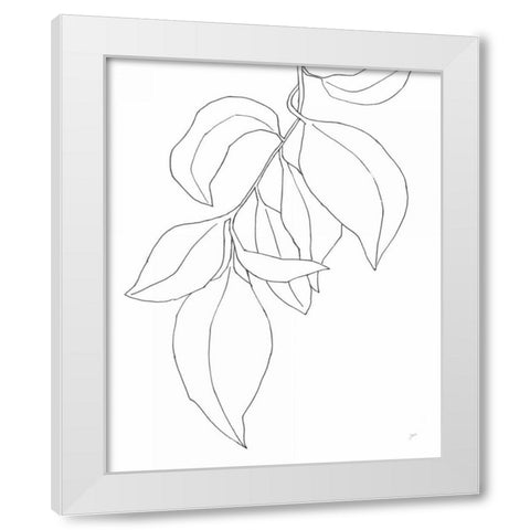 Line Leaves I White Modern Wood Framed Art Print by Panganiban, Karyn