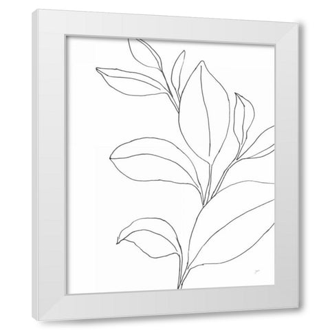 Line Leaves II White Modern Wood Framed Art Print by Panganiban, Karyn
