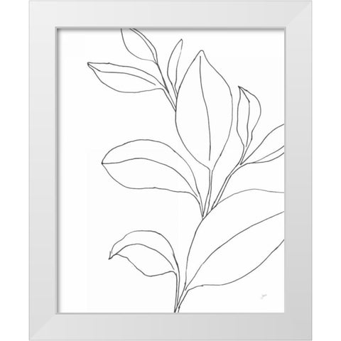 Line Leaves II White Modern Wood Framed Art Print by Panganiban, Karyn