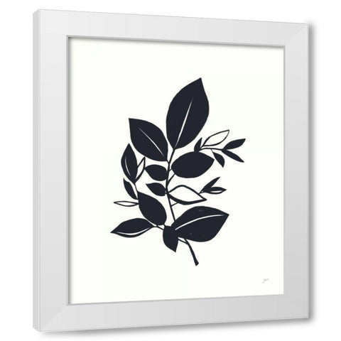 Bay Leaves I White Modern Wood Framed Art Print by Panganiban, Karyn
