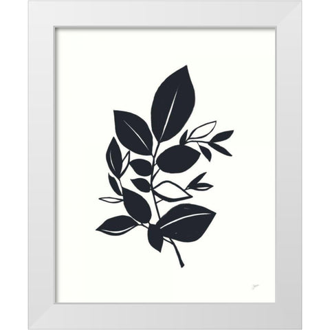 Bay Leaves I White Modern Wood Framed Art Print by Panganiban, Karyn