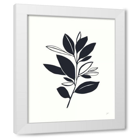 Bay Leaves II White Modern Wood Framed Art Print by Panganiban, Karyn