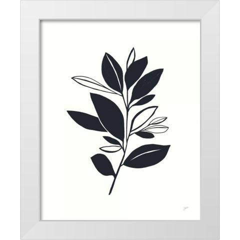 Bay Leaves II White Modern Wood Framed Art Print by Panganiban, Karyn