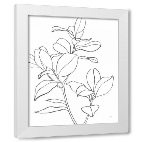 Magnolia Branch I White Modern Wood Framed Art Print by Panganiban, Karyn
