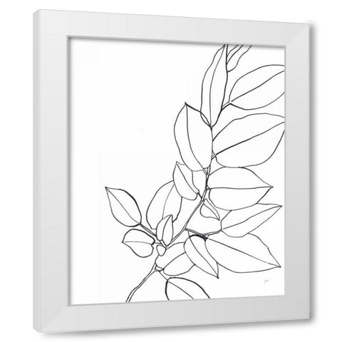 Magnolia Branch II White Modern Wood Framed Art Print by Panganiban, Karyn