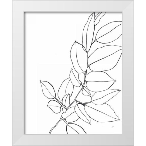 Magnolia Branch II White Modern Wood Framed Art Print by Panganiban, Karyn