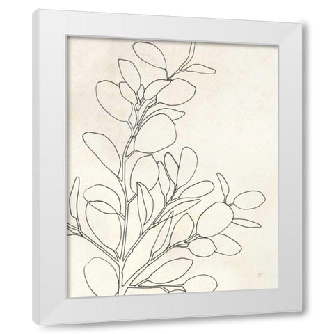 Eucalyptus I White Modern Wood Framed Art Print by Panganiban, Karyn