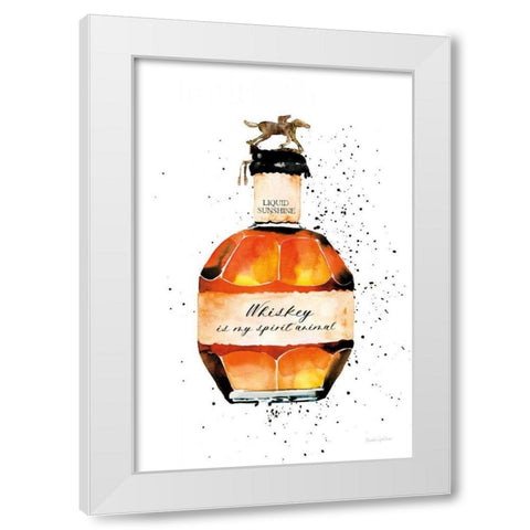 Whiskey Spirit Animal White Modern Wood Framed Art Print by Charro, Mercedes Lopez