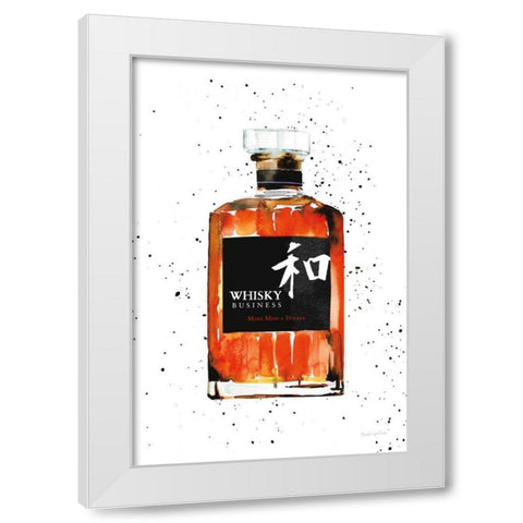 Whisky Business White Modern Wood Framed Art Print by Charro, Mercedes Lopez