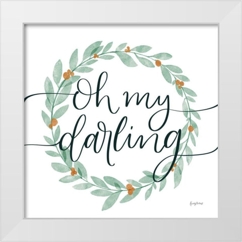 Sage Sayings Wreath I White Modern Wood Framed Art Print by Thorns, Becky