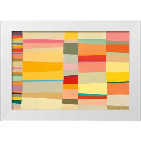 Sunshine Stripes I White Modern Wood Framed Art Print by Davies, Jane