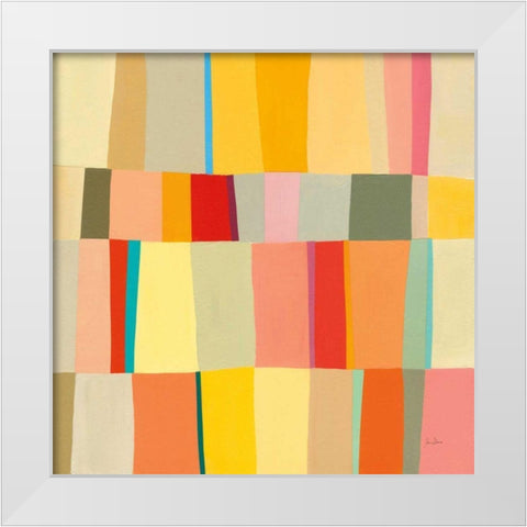 Sunshine Stripes III White Modern Wood Framed Art Print by Davies, Jane