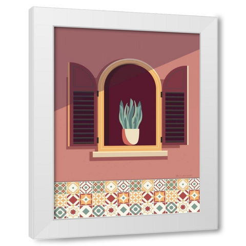Warm Window Lisboa White Modern Wood Framed Art Print by Escalante, Omar