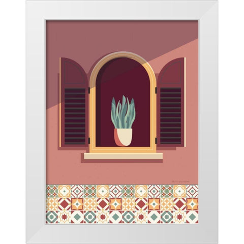 Warm Window Lisboa White Modern Wood Framed Art Print by Escalante, Omar