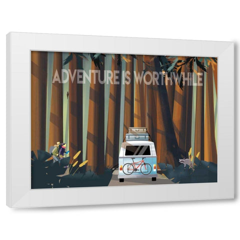 Into the Woods White Modern Wood Framed Art Print by Escalante, Omar