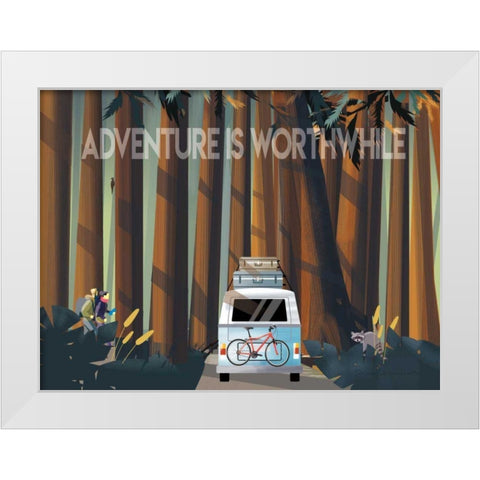 Into the Woods White Modern Wood Framed Art Print by Escalante, Omar