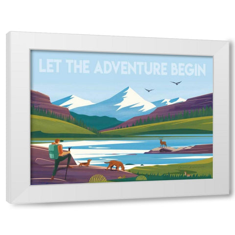 Let the Adventure White Modern Wood Framed Art Print by Escalante, Omar