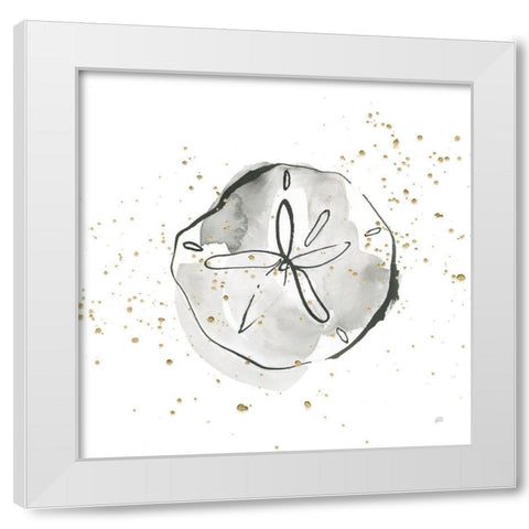 Sand Dollar I White Modern Wood Framed Art Print by Paschke, Chris