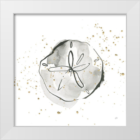 Sand Dollar I White Modern Wood Framed Art Print by Paschke, Chris