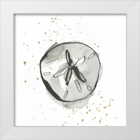 Sand Dollar II White Modern Wood Framed Art Print by Paschke, Chris