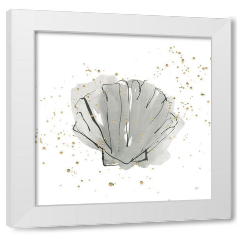 Sea Scallop White Modern Wood Framed Art Print by Paschke, Chris
