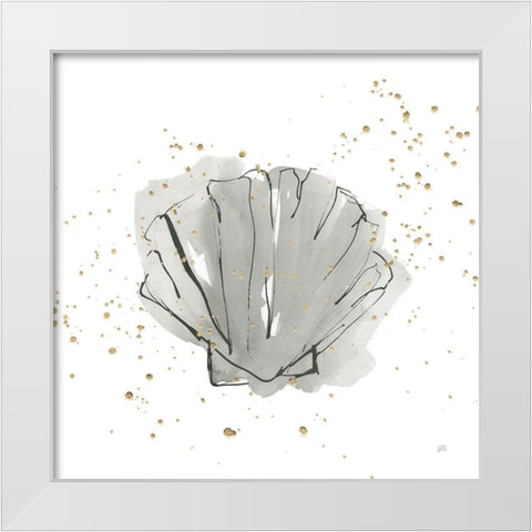 Sea Scallop White Modern Wood Framed Art Print by Paschke, Chris