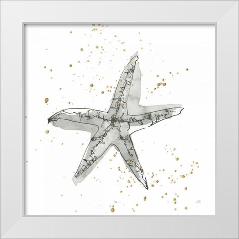 Starfish I White Modern Wood Framed Art Print by Paschke, Chris
