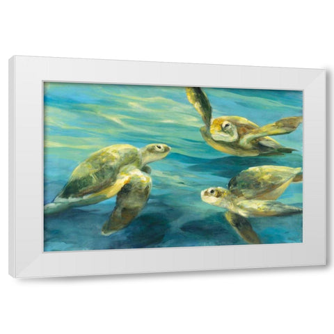 Sea Turtles White Modern Wood Framed Art Print by Purinton, Julia
