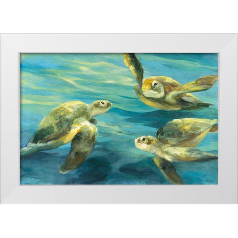 Sea Turtles White Modern Wood Framed Art Print by Purinton, Julia