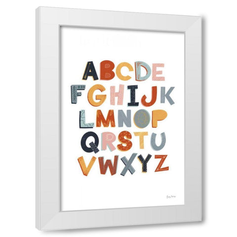 Colorful Alphabet Pastel White Modern Wood Framed Art Print by Thorns, Becky