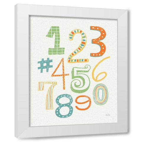 Funky Letters Bright White Modern Wood Framed Art Print by Mullan, Michael