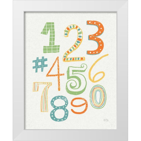 Funky Letters Bright White Modern Wood Framed Art Print by Mullan, Michael