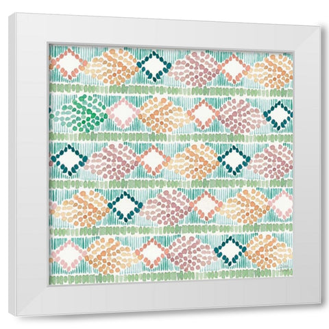 Macrame Meander Pattern VI White Modern Wood Framed Art Print by June, Dina