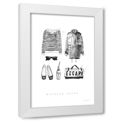 Back to Black II White Modern Wood Framed Art Print by Charro, Mercedes Lopez
