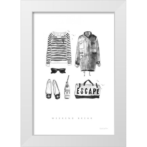 Back to Black II White Modern Wood Framed Art Print by Charro, Mercedes Lopez