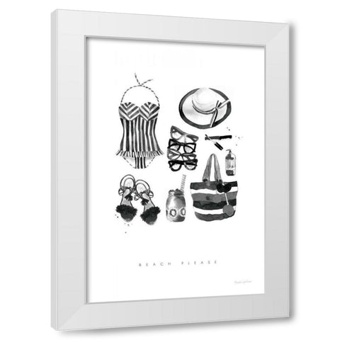 Back to Black V White Modern Wood Framed Art Print by Charro, Mercedes Lopez
