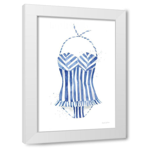 Vintage Swimwear I White Modern Wood Framed Art Print by Charro, Mercedes Lopez