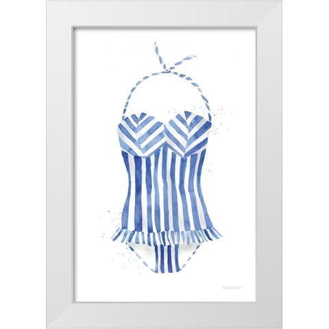 Vintage Swimwear I White Modern Wood Framed Art Print by Charro, Mercedes Lopez