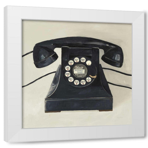 Classic Telephone on Cream White Modern Wood Framed Art Print by Tillmon, Avery