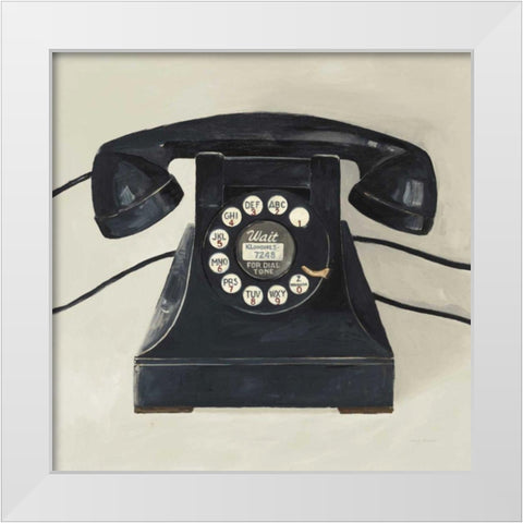 Classic Telephone on Cream White Modern Wood Framed Art Print by Tillmon, Avery