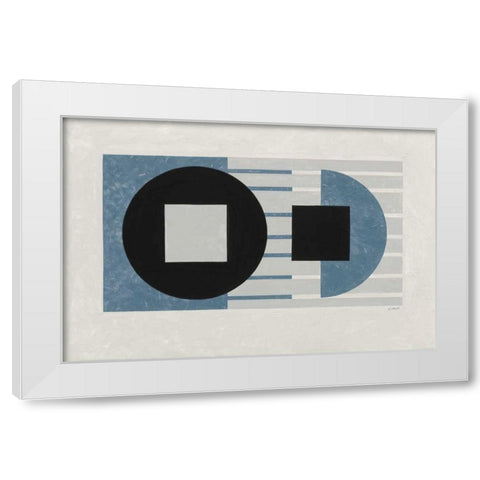 Laterally Speaking Blue White Modern Wood Framed Art Print by Schick, Mike
