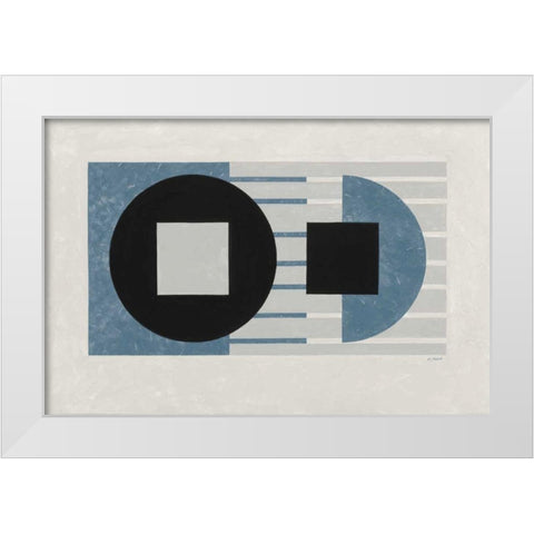 Laterally Speaking Blue White Modern Wood Framed Art Print by Schick, Mike