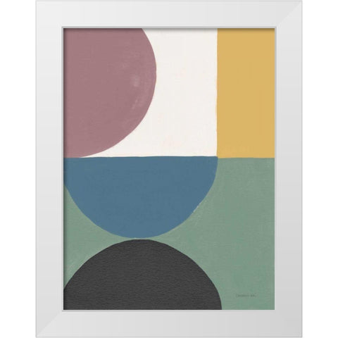 Colorful Retro Abstract V White Modern Wood Framed Art Print by Nai, Danhui